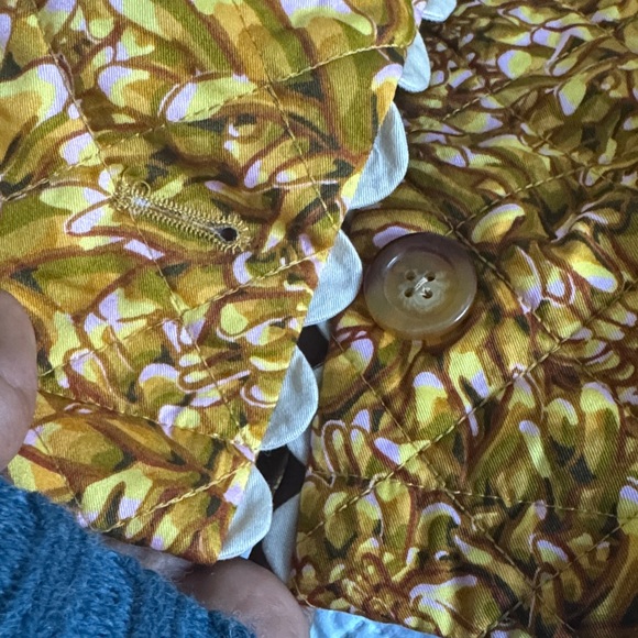 NWT KIKA VARGAS x Target Mum Floral Quilted Jacket Gold Yellow Scalloped 2X - Picture 10 of 15